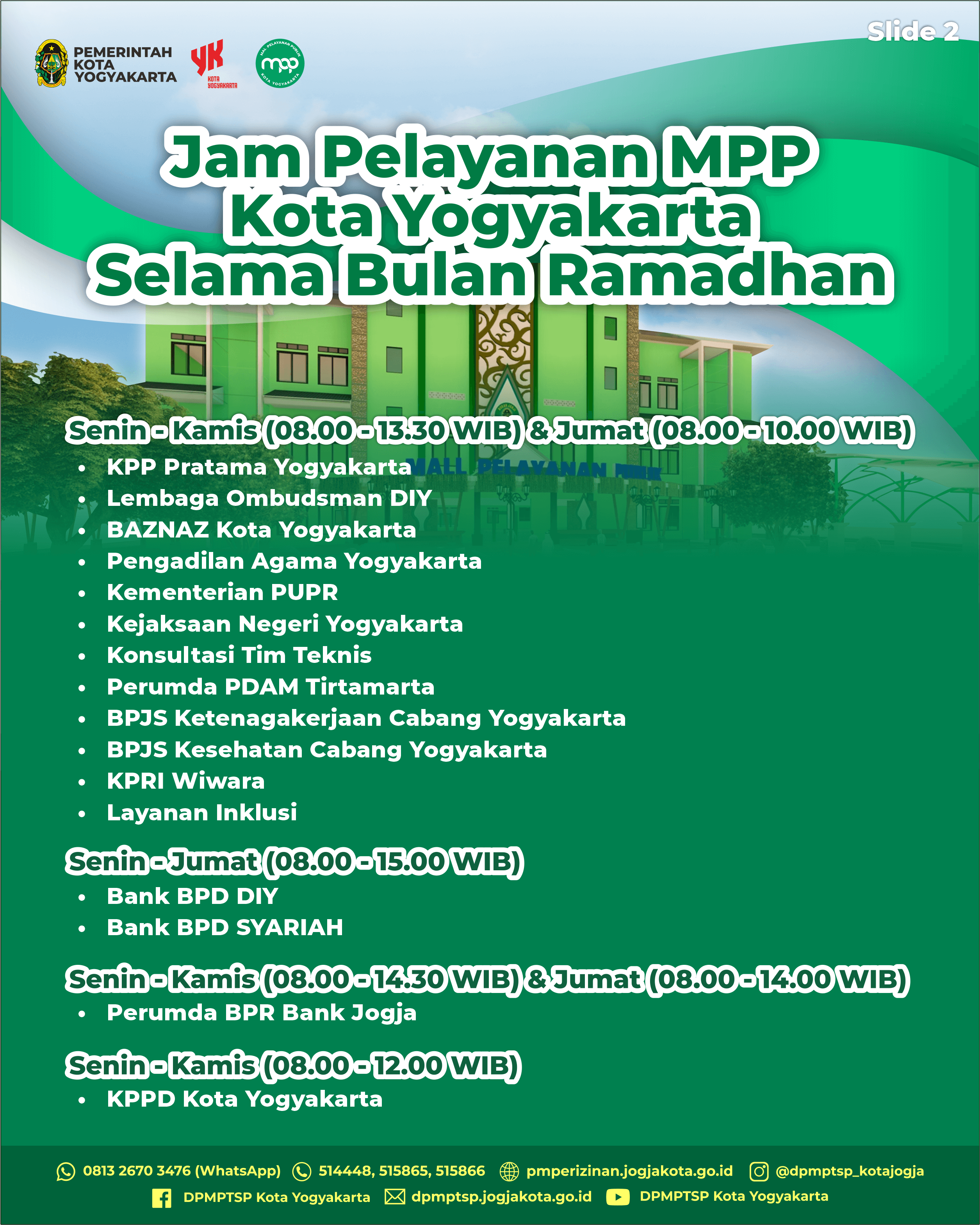 Jam Pelayanan Mall Pelayanan Publik Kota Yogyakarta Selama Bulan Ramadhan